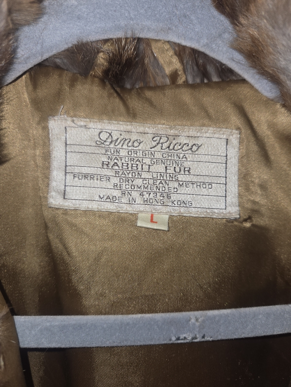 Dino Ricco Rabbit Fur Coat Size Large - Picture 5 of 16